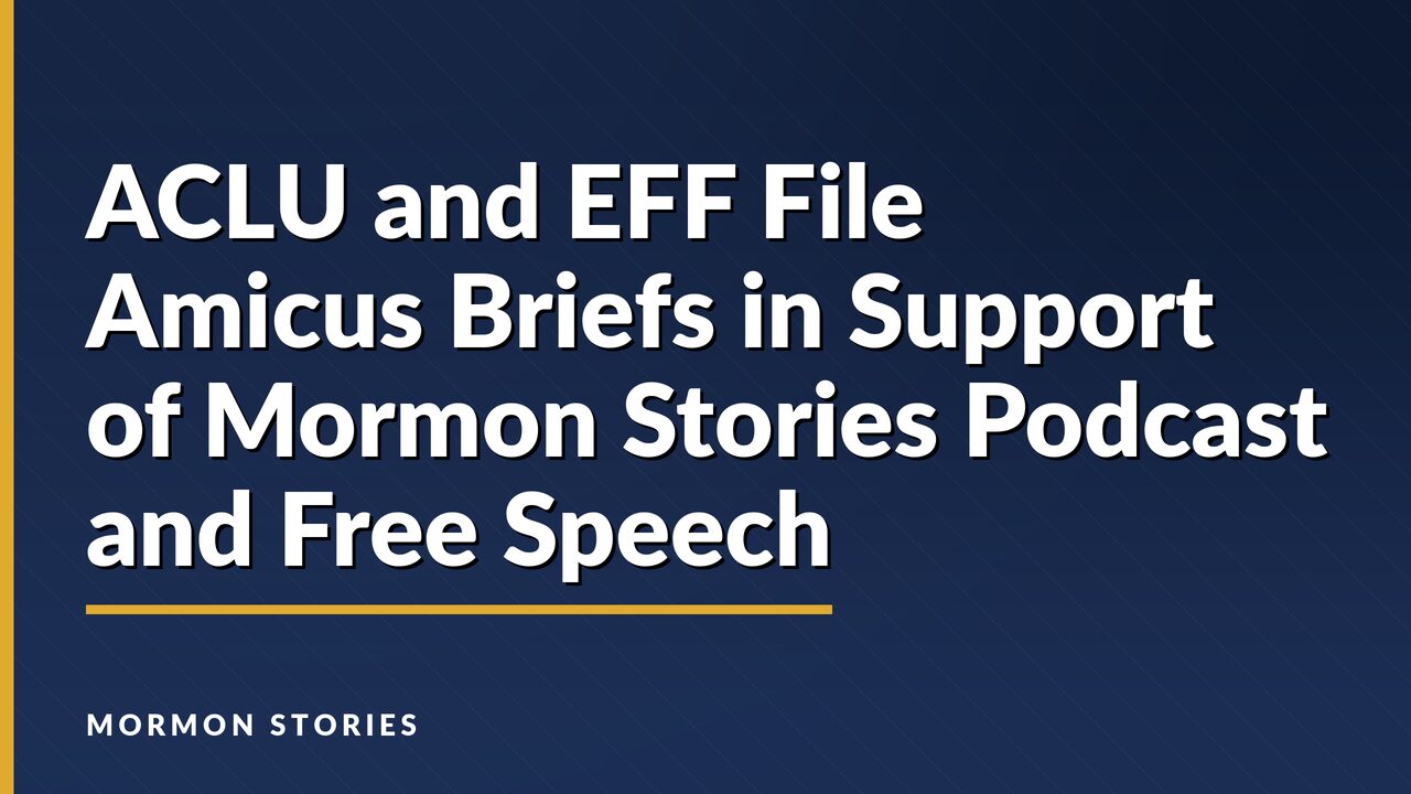 Photo: mormonstories.org EFF Fights LDS Church's "Trademark Bullying" Over Use of Word "Mormon